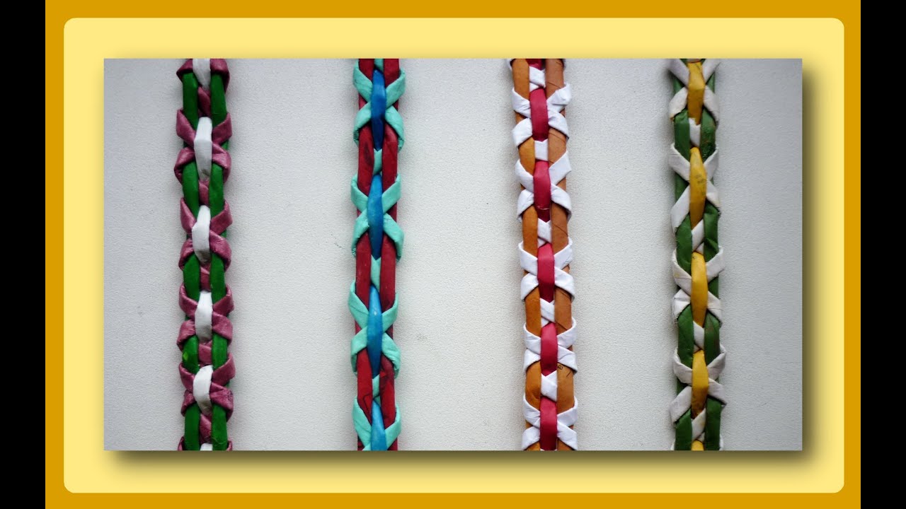 Плетение полосок из трубочек - Часть 2 / Weave the strips of paper tubes - Part 2