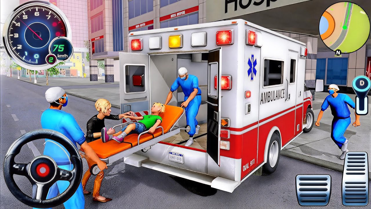 Ambulance City Rescue Simulator - 911 US Emergency Ambulance Driving 3D : Android Gameplay 