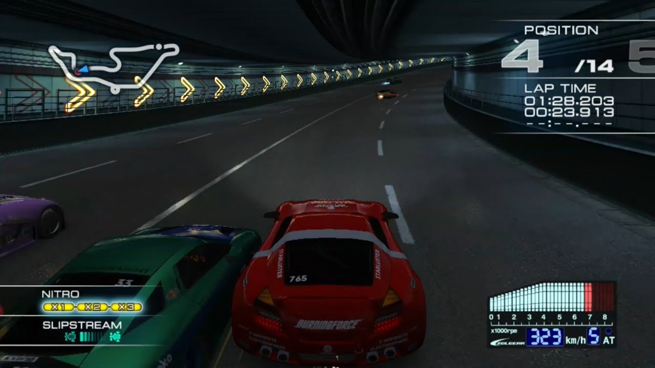Ridge Racer 7 Maker's Trial ROLLING THUNDER with Bayonet at Crossbay Tunnel R [Control view]