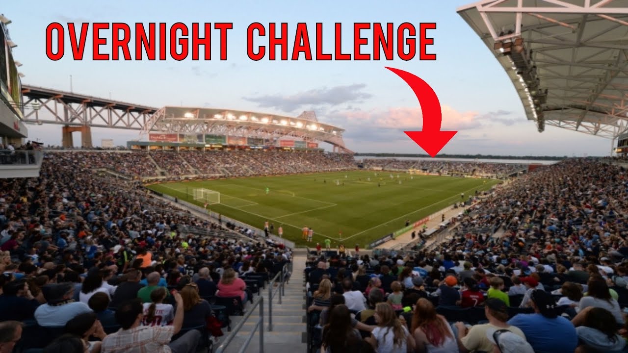 *INSANE* OVERNIGHT CHALLENGE @ AN MLS STADIUM