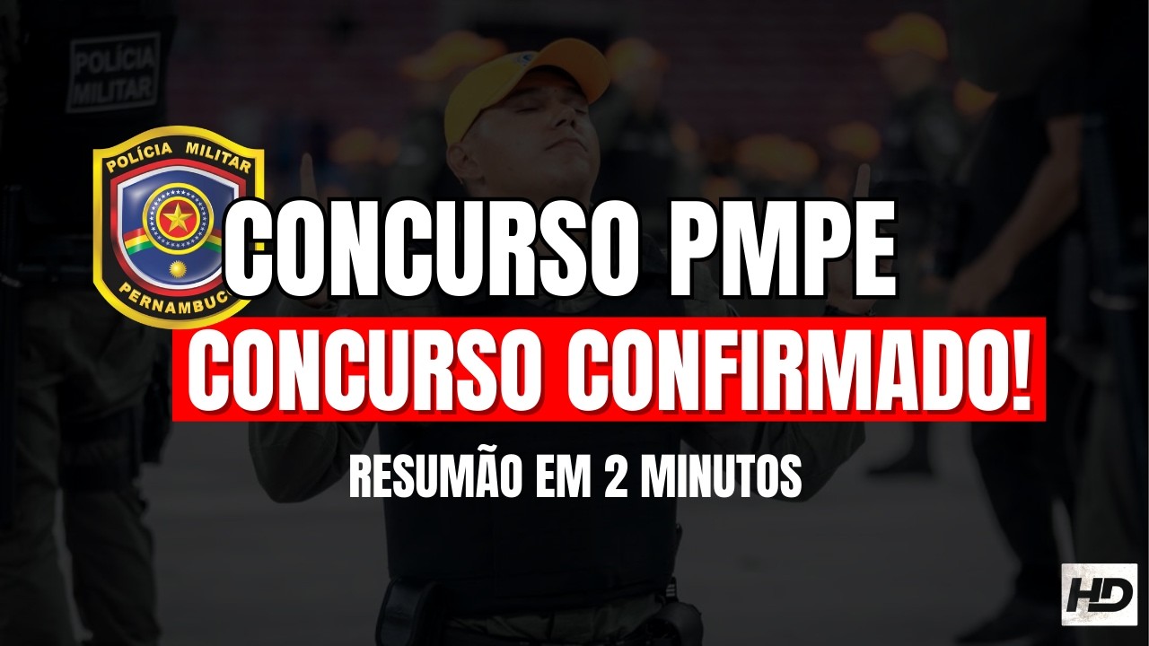 Concurso PMPE 2026: Governadora CONFIRMA realiza&ccedil;&atilde;o de novo concurso | Professor Hugo Dias