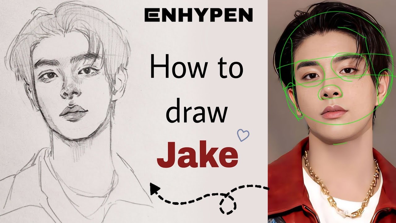 How to draw jake enhypen step by step tutorial