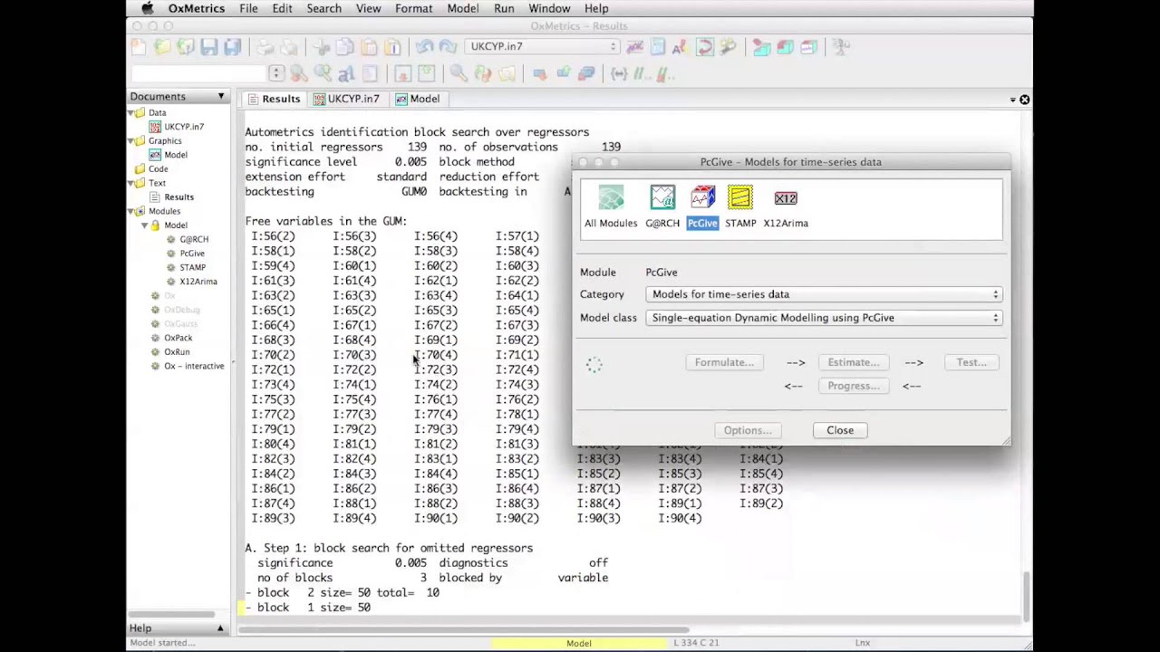 PcGive: Econometric Modelling - An Introduction (Part II)
