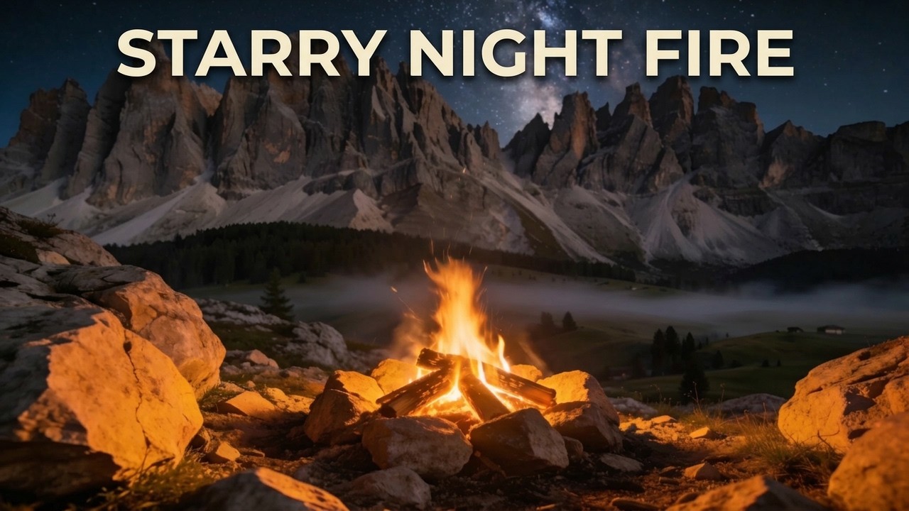 Cozy Mountain CampFire in the Wild Dolomites 🏔️🔥 5 Hours Crackling Fire Sounds for Deep Sleep