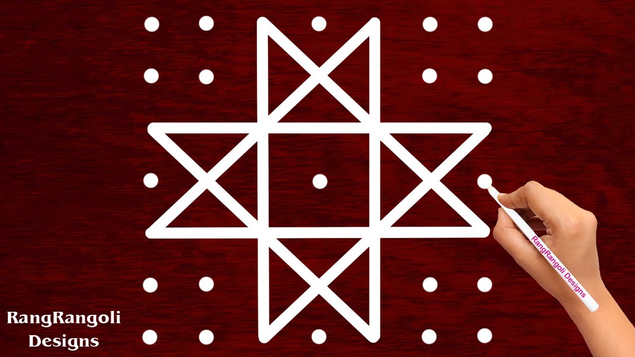 Aadi special Rangoli 7*7 dots | easy rangoli desings |New daily simple Apartment kolam | RangRangoli