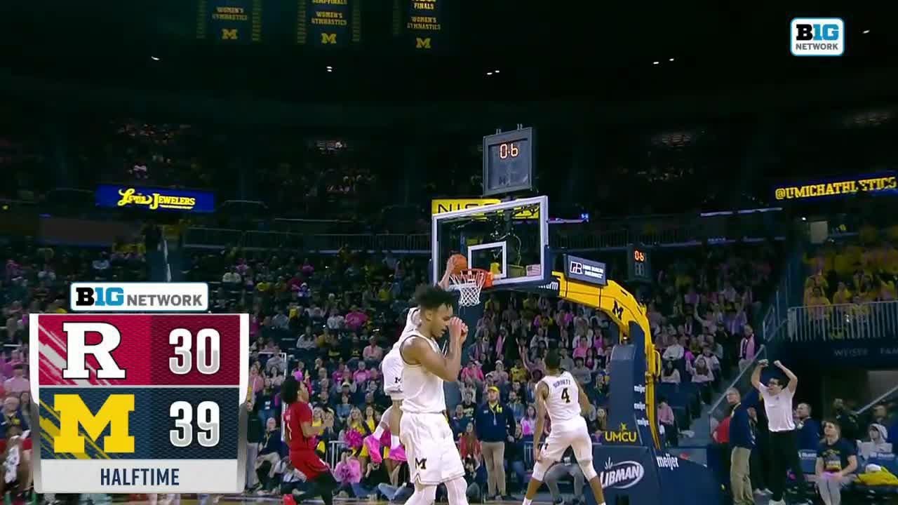 Olivier Nkamhoua Highlights vs. Rutgers | Michigan Basketball | 02/03/202