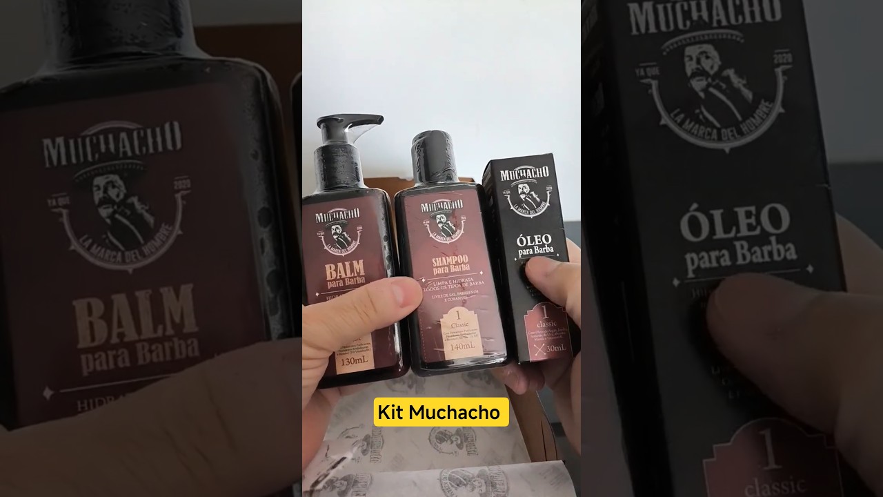 kit para barba Shampoo, &oacute;leo e Balm #barba #shortvideo #shorts #muchacho