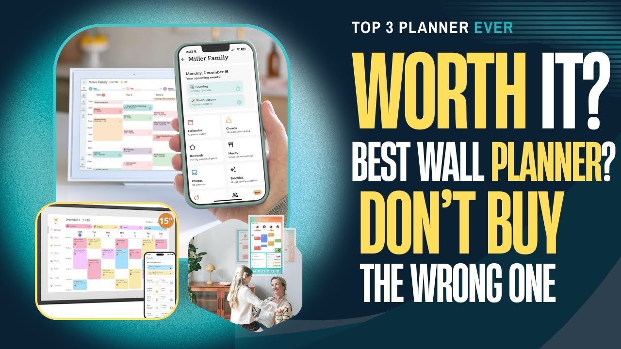 Top 3 Smart Wall Digital Planners  for Families (Skylight vs Dragon Touch15.6 vs Cozyla)