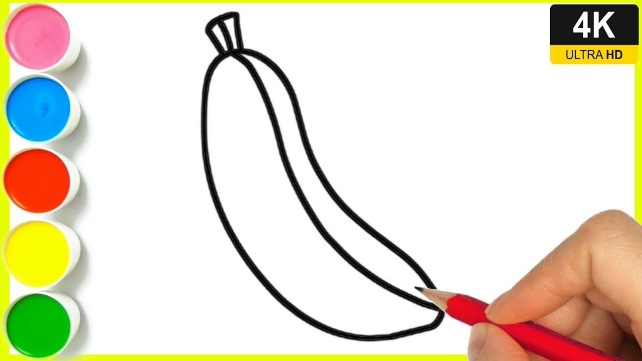 How to draw banana || banana easy draw tutorial || banana fruits drawing step by step || #keladraw