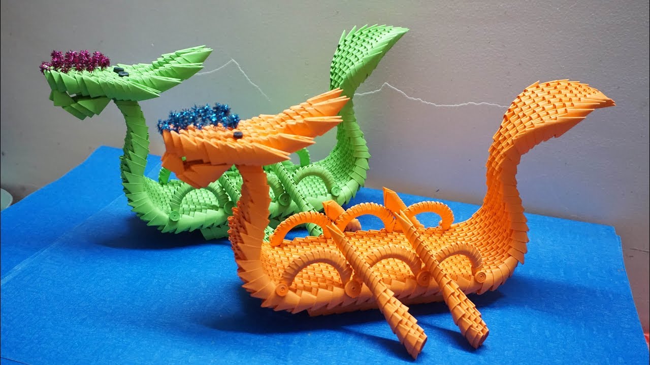 3D Origami Dragon Boat Tutorial | DIY Paper Dragon Boat Home Decor