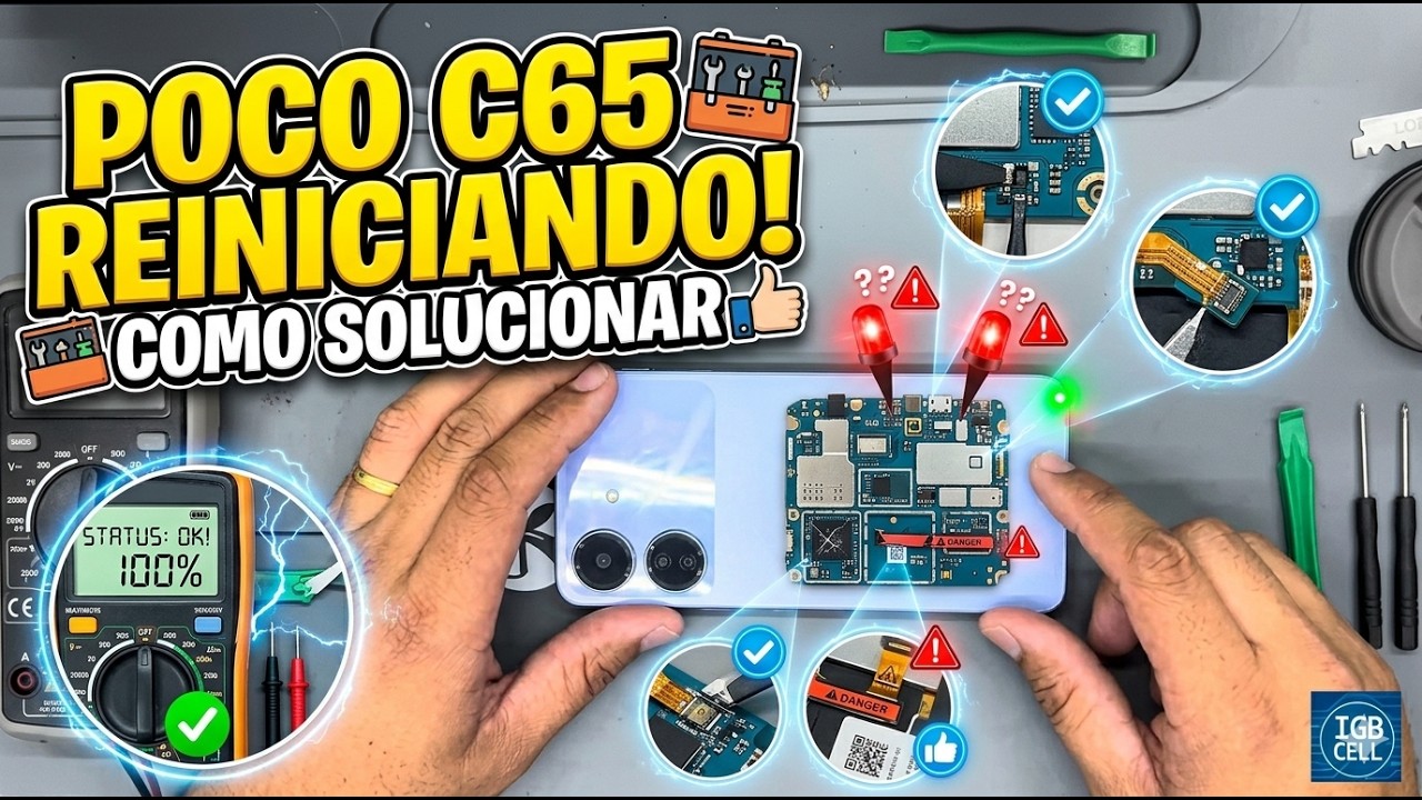 Poco C65 Reiniciando, não liga, fica só na logo 