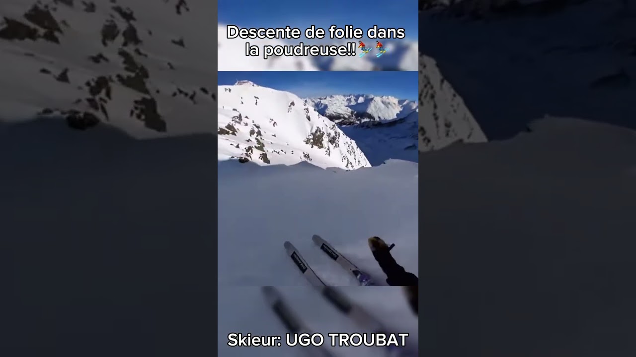 Une descente de folie dans la poudreuse!! #ski #sportextreme #freeride