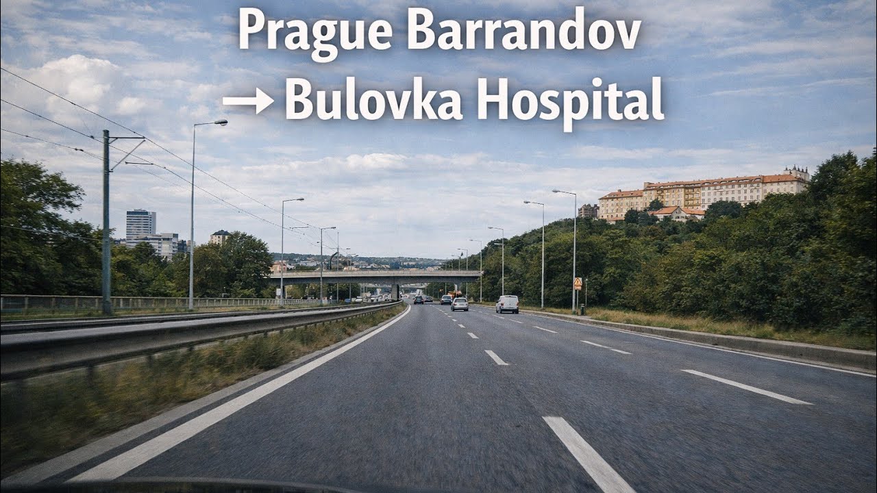🚗 Prague Barrandov → Prague Bulovka Hospital | Calm Drive | 4K | No Commentary