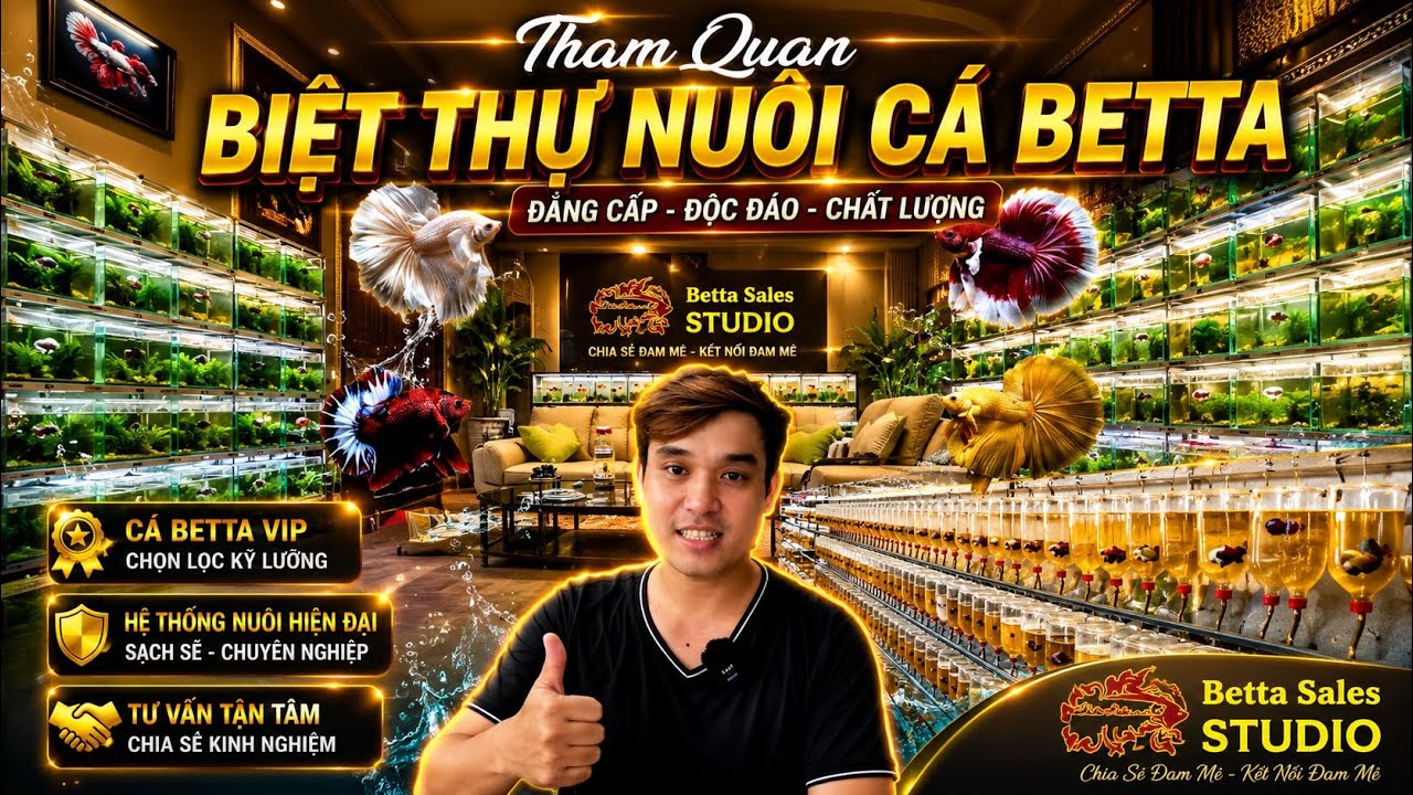Tham Quan Biệt Thự Nu&ocirc;i C&aacute; Betta | Trại C&aacute; Betta Sales | 0777678979