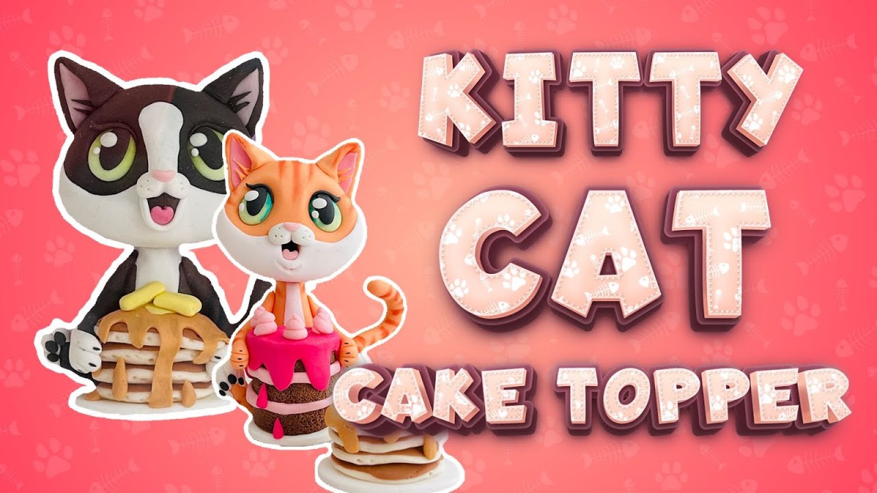 Cute Kitty Cat Cake Topper
