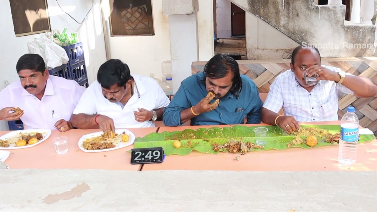 1KG Chicken Biryani, 2KG Country Chicken Fry & 6 Masala Egg Eating Challenge at Goa in 3 Minutes |