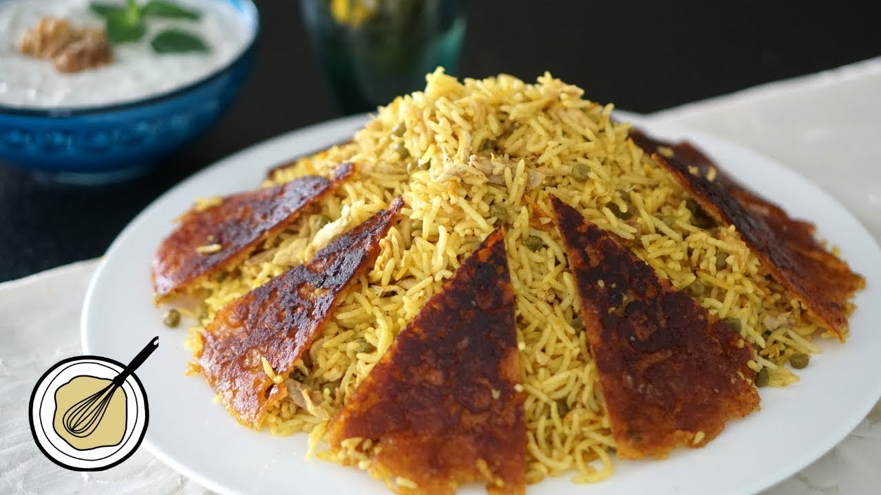 Curry Reis mit einer Cornflakes Kruste- Curry Polo ba Cornflakes Tahdeeg