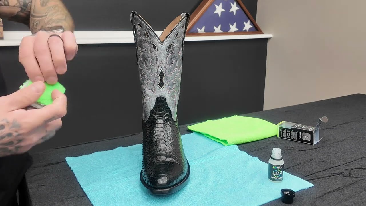 How to Protect Exotic Leather Boots - Black Python Boot Protection