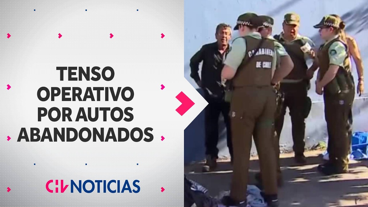 Vivía dentro de un auto y terminó detenido: Tenso operativo por vehículos abandonados en Santiago