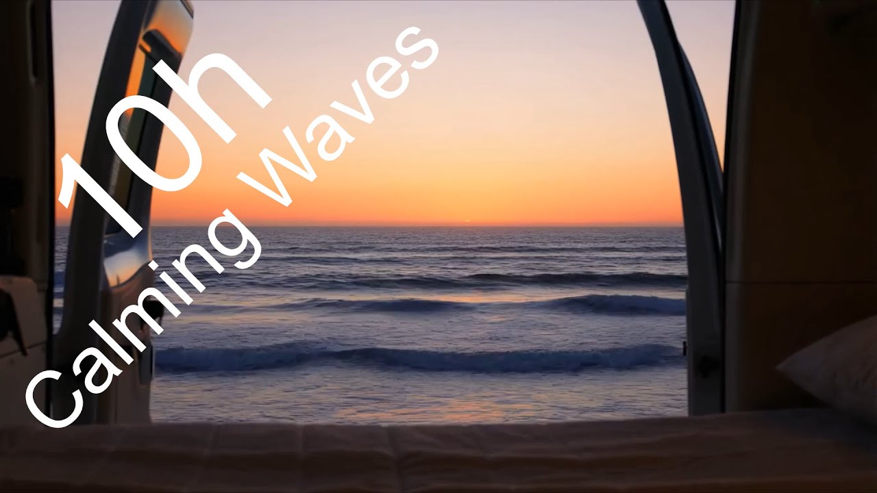 10 Hours of Relaxing Wave Sounds for Deep Sleep - Sleep in a Van by the Ocean - insomnia