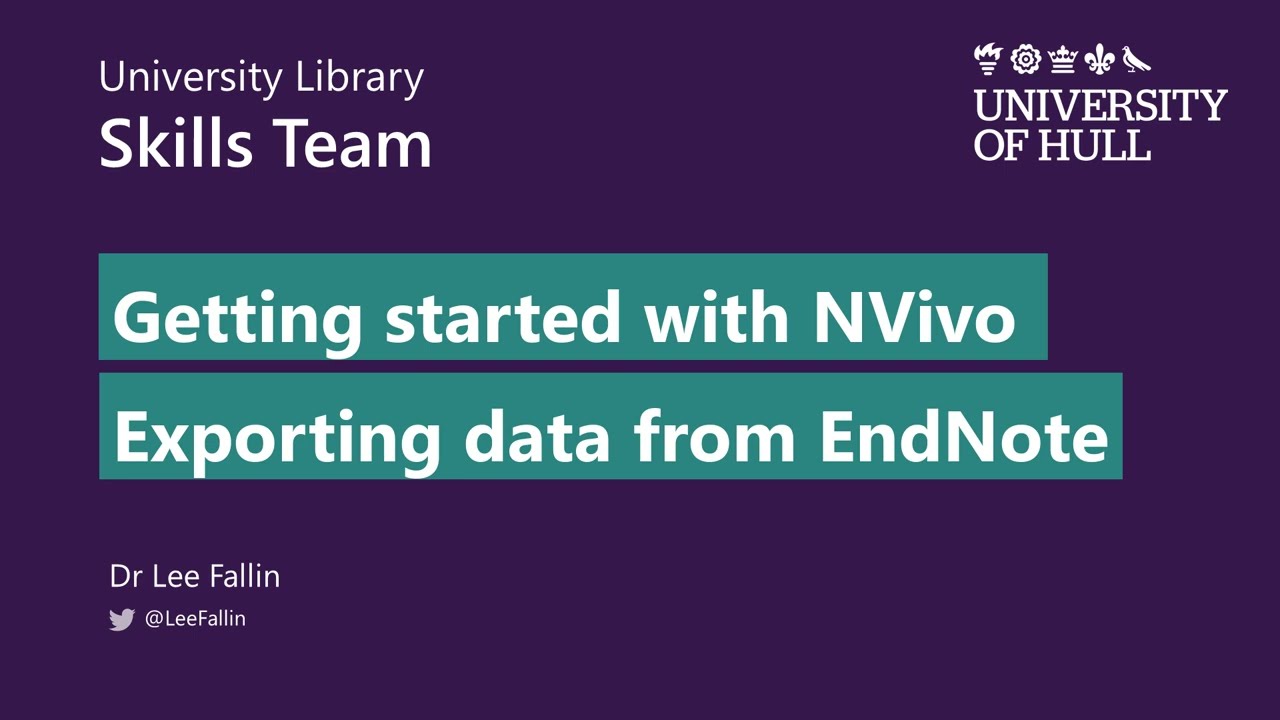 30 EndNote Export to NVivo [NVivo Release 1 & EndNote 20]