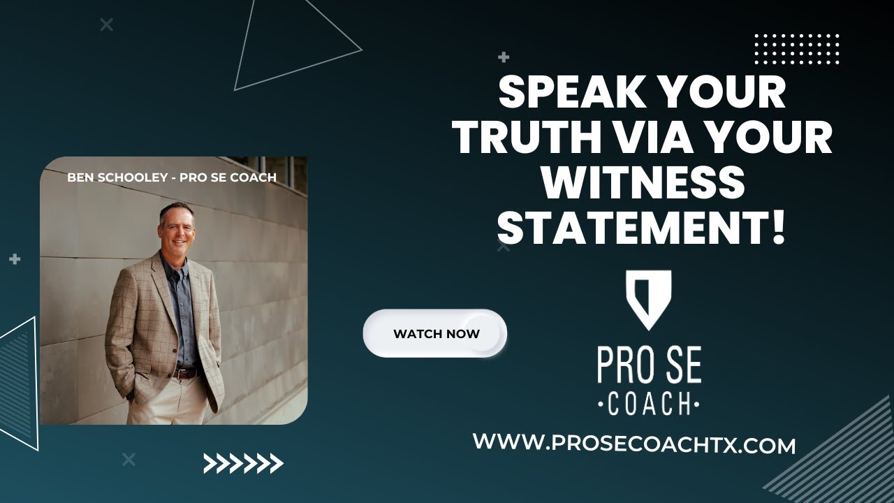 Your WITNESS STATEMENT is crucial to your success!