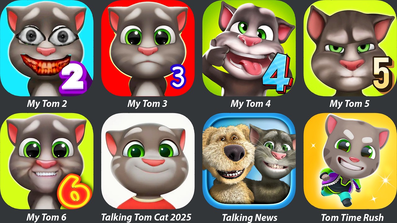 Talking Tom Cat 2025,My Tom 2,My Tom 3,My Tom 4,My Tom 5,My Tom 6,Talking News,Tom Time Rush