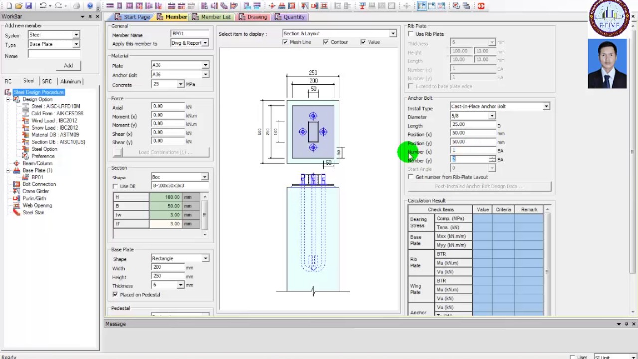 Base Plate Design, Midas Design+,  Scia Engineer