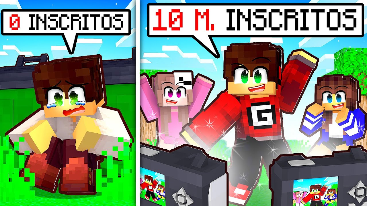 GAROTO POBRE virou UM YOUTUBER DE SUCESSO no Minecraft