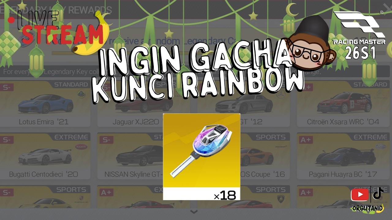 Gacha Kunci Rainbow | Racing Master | Livestream D-193 Streamer Magang