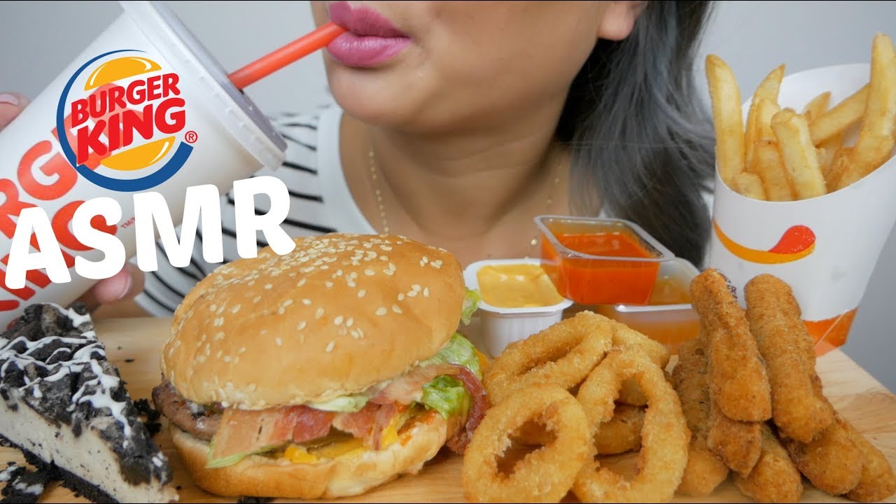 ASMR Burger King Feast *NO Talking Eating Sounds| N.E Let's Eat