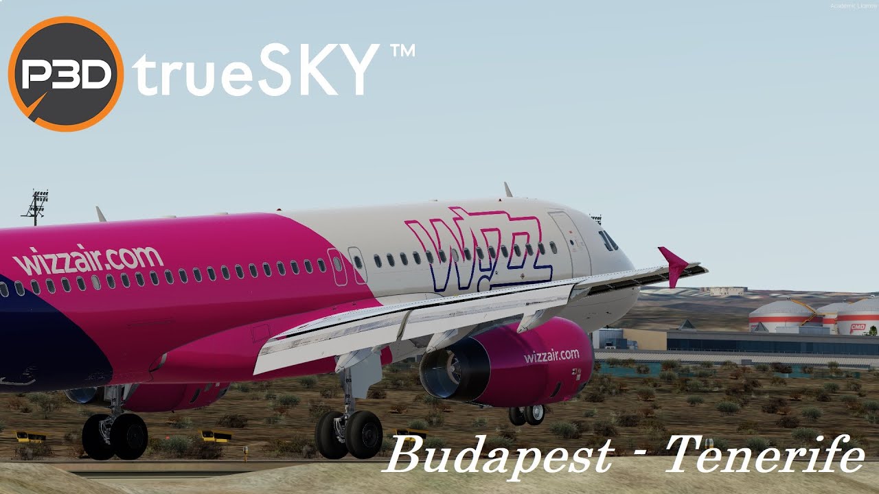 P3D V5.1 | Very Smooth Flight | Budapest [LHBP] - Tenerife [GCTS] | FSlabs A320