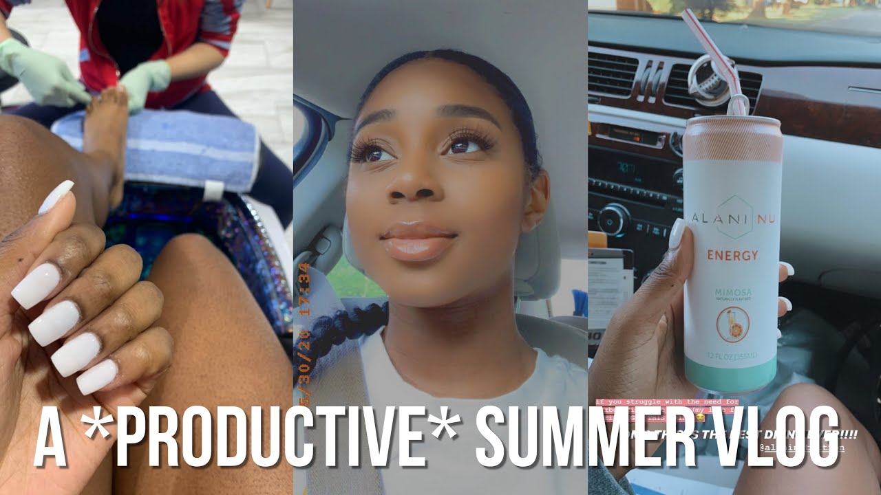 PRODUCTIVE SUMMER VLOG #2 || morning routine, nail salon, healthy products, smoothie shop + shopping