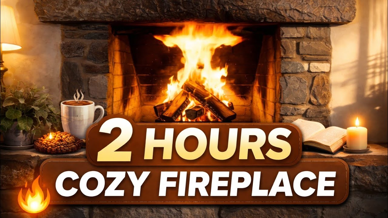 Relaxing Fireplace 🔥 2 Hours | Stress Relief & Sleep
