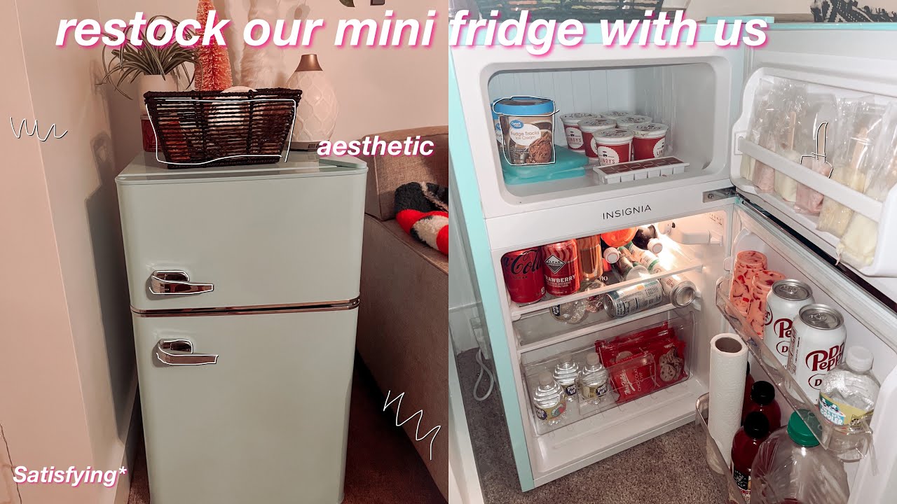 Mini fridge restocking 2022 *come shopping w/ us*