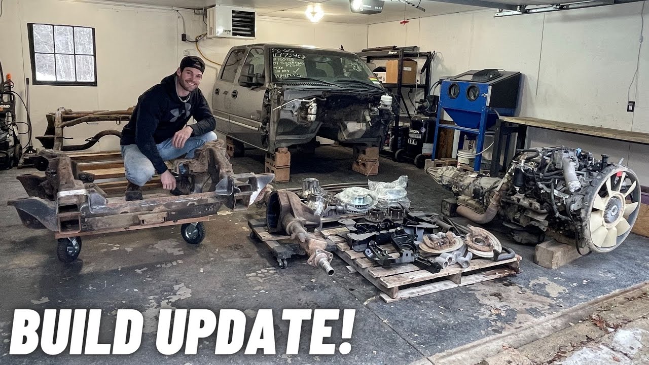 BUILDING A LBZ DURAMAX SEMA TRUCK IN MY GARAGE | PT 6 | FRONT DIFFERENTIAL TEARDOWN & FRAME WORK