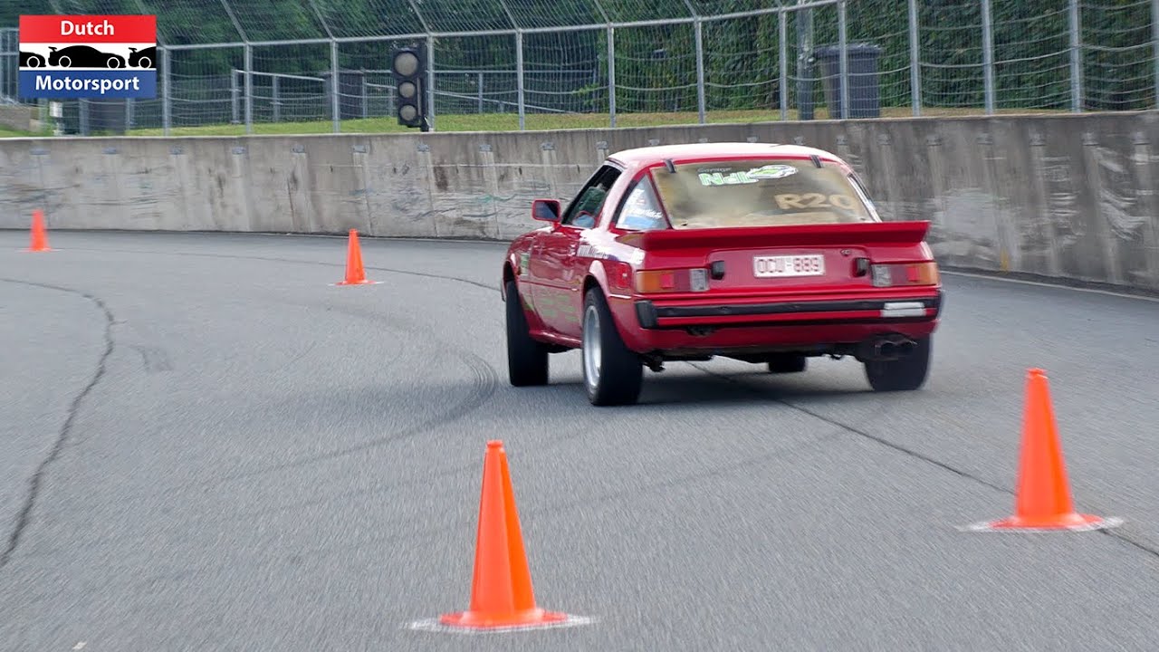 Ported Mazda RX-7 SA on Slalom Track!