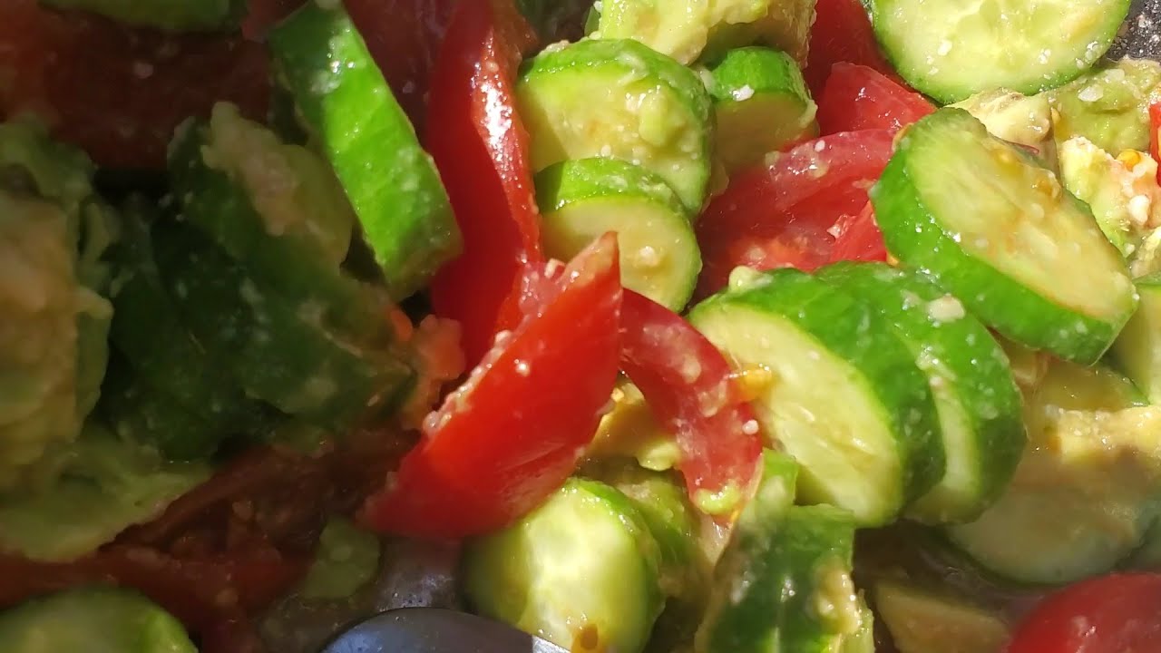 My Favorite Salad: Cucumber, Avocado, and Tomato