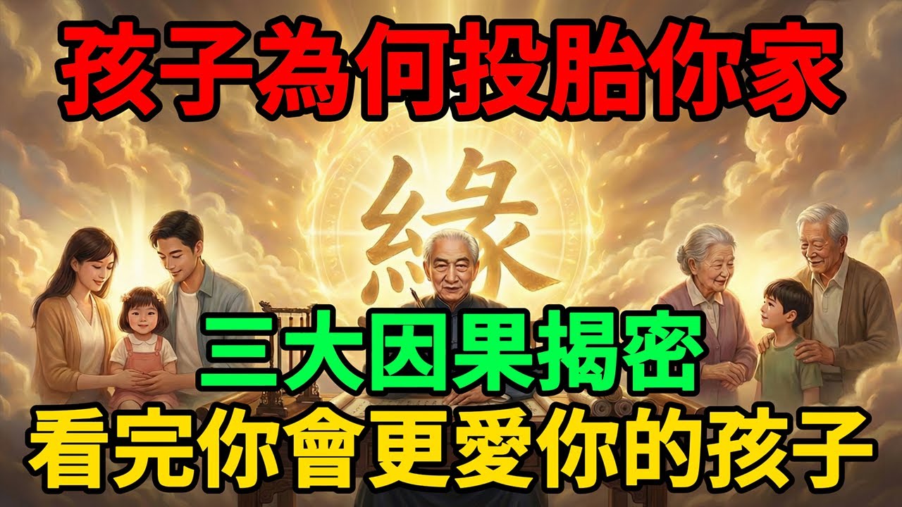 南懷瑾：孩子為何投胎你家？3大因果揭密！看完你會更愛你的孩子！#南懷瑾 #因果報應 #子女教育 #家庭風水 #改運 #中醫養生 #傳統文化 #輪迴