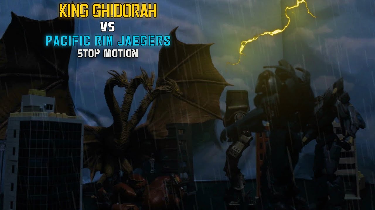 King Ghidorah vs Gipsy Danger, Striker Eureka, & Cherno Alpha Stop Motion (Godzilla vs Pacific Rim)