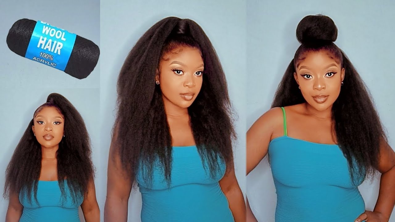 😲GAME CHANGER😱 Crochet Half Up Half Down Hairstyle Using Brazilian Wool🔥