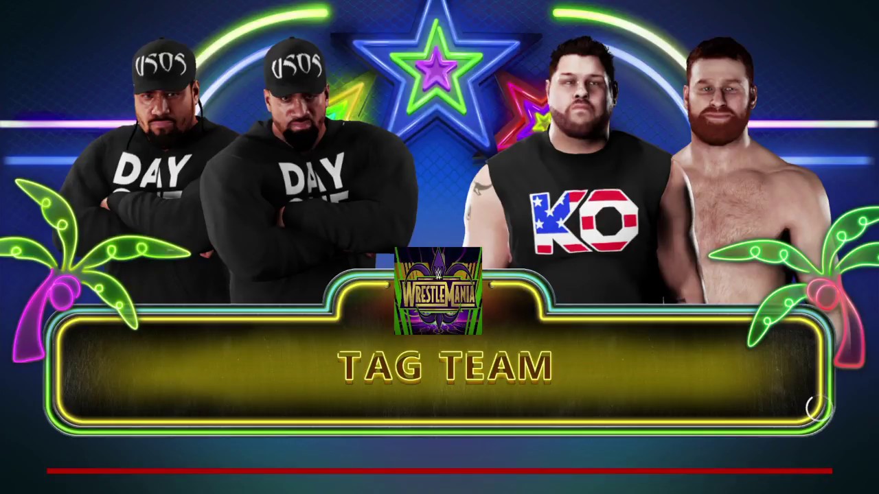 WWE 2K18 Jey Uso,Jimmy Uso VS Kevin Owens,Sami Zayn Requested Tag Match