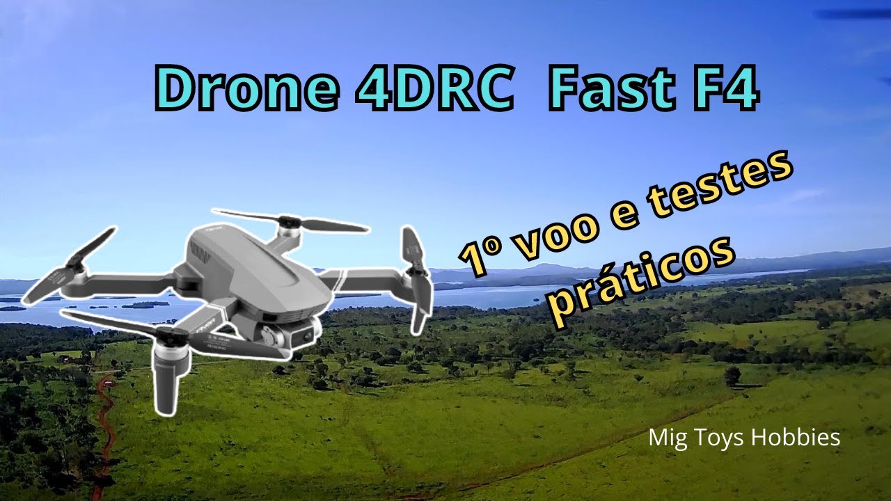 Drone 4DRC Fast F4 Primeiro voo e testes de autonomia, velocidade, estabilidade e voos smarts