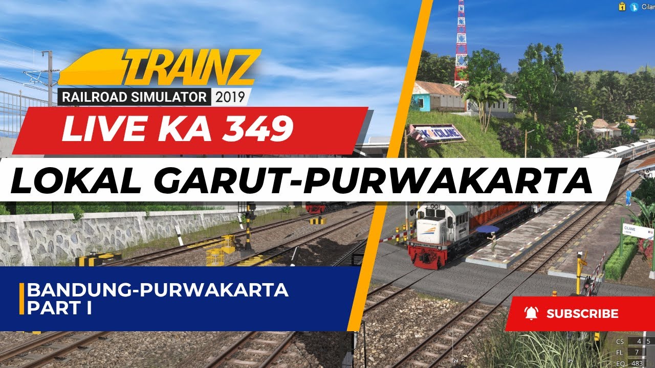 [LIVE] Dinas KA 329 Lokal Garut (Bandung-Purwakarta #1) Trainz Simulator