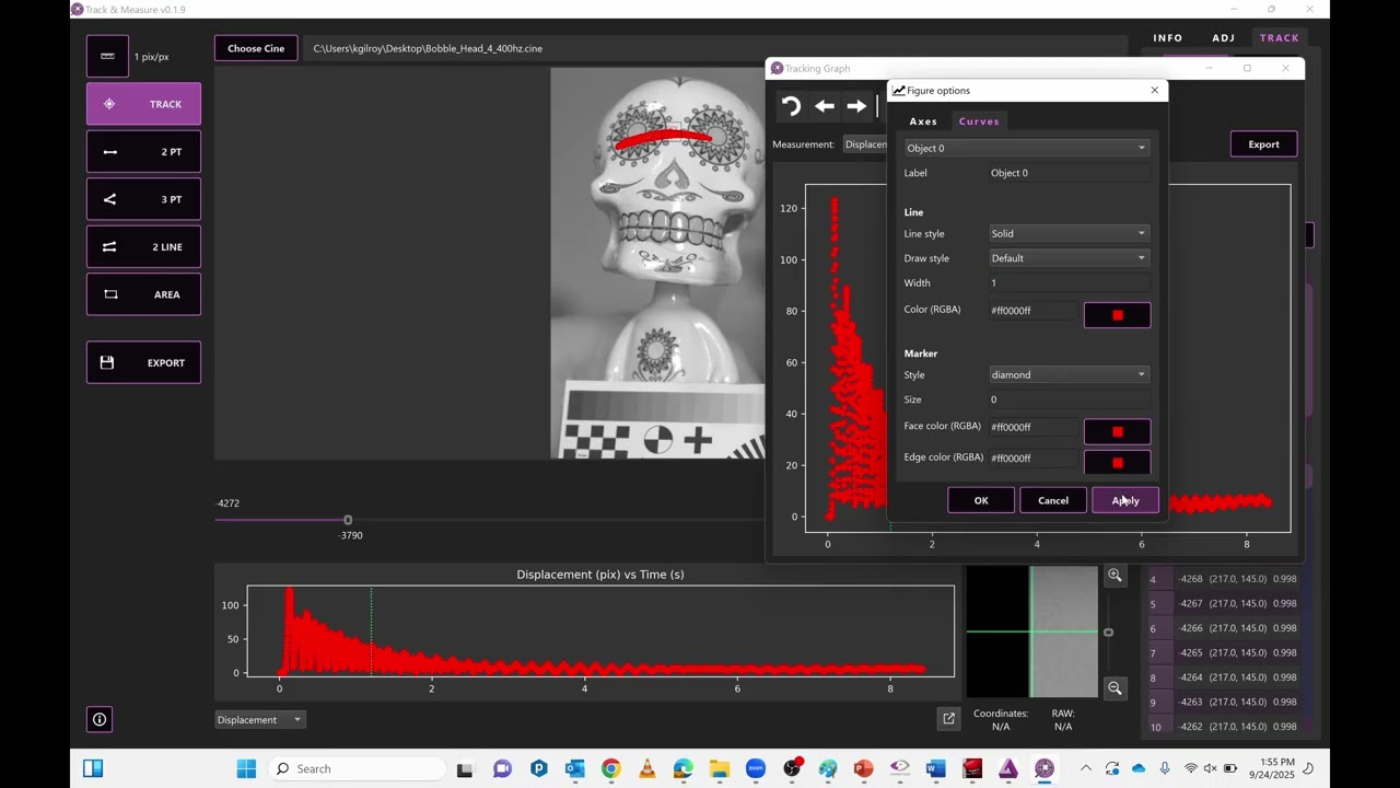 Vibration Analysis Using Object Auto tracking