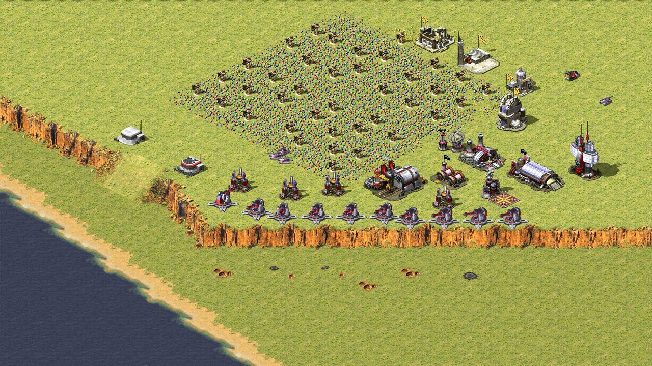 Red Alert 2 | Yuri's Revenge | 7 vs 1 | Lake map | Extra hard AI | Random | prism tank