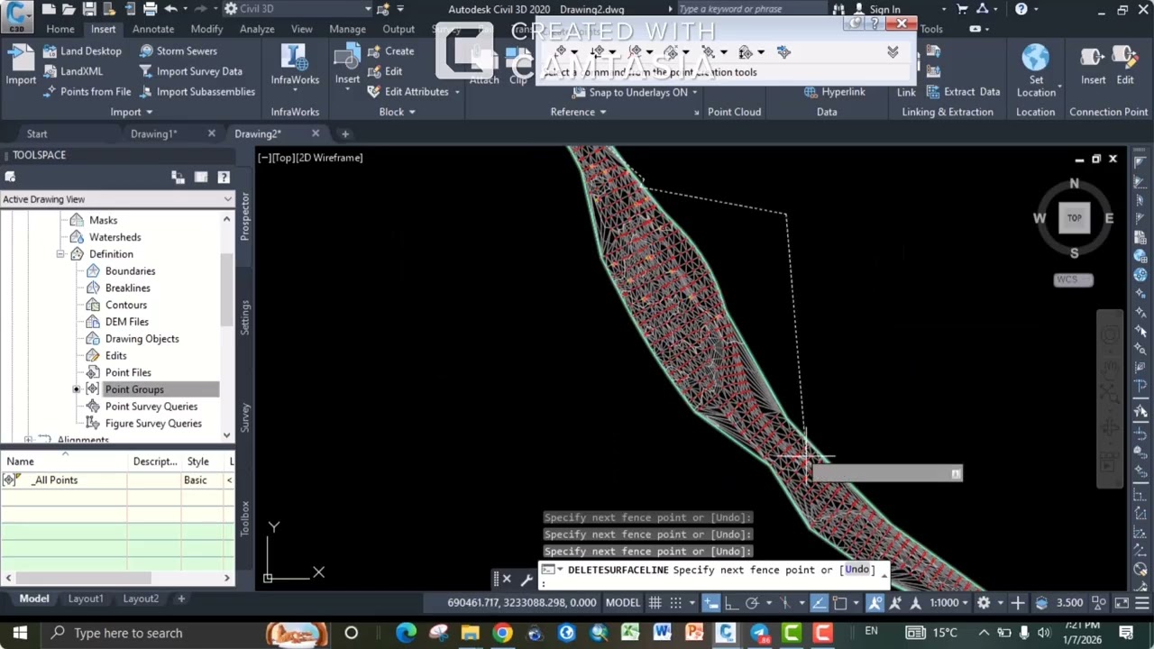 تعليم سيفل I ثري دي I ح 6 I طريقة  إنشاء Surface في Civil 3D | الجزء الأول