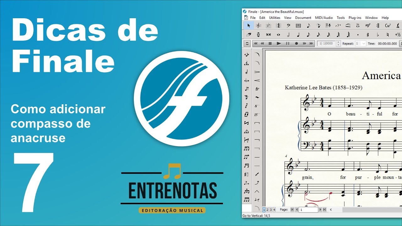 Dica de Finale #7 - Como criar compasso de anacruse em partitura já iniciada