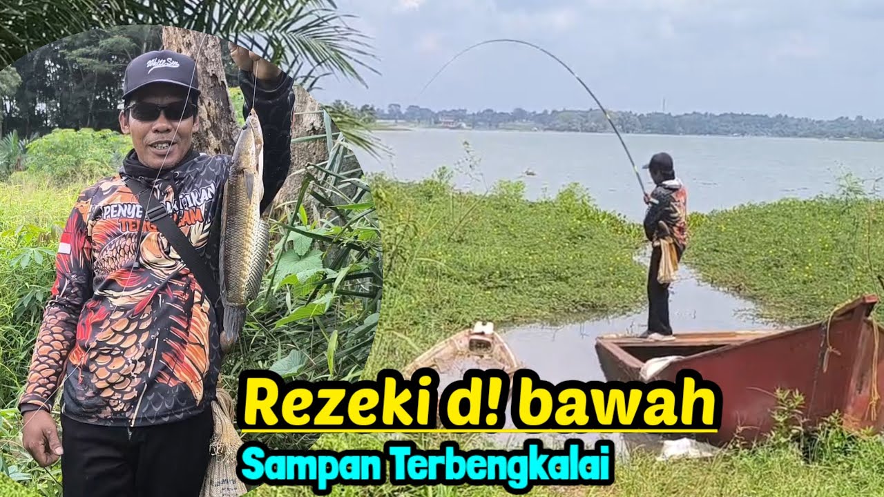 BIKIN KAGET !! SAMBARAN IKAN GABUS BABON DIBAWAH SAMPAN