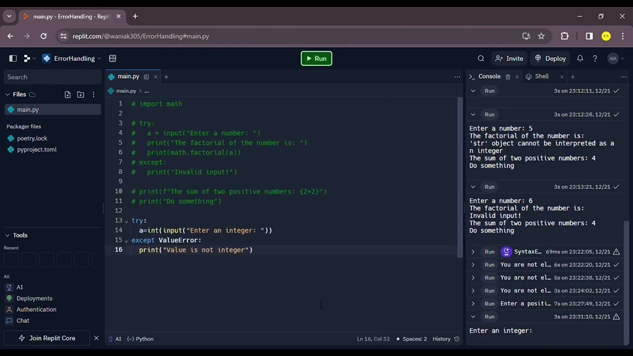 Error Handling (Value Error) in Python Part-III | 100-Day Challenge Video #20